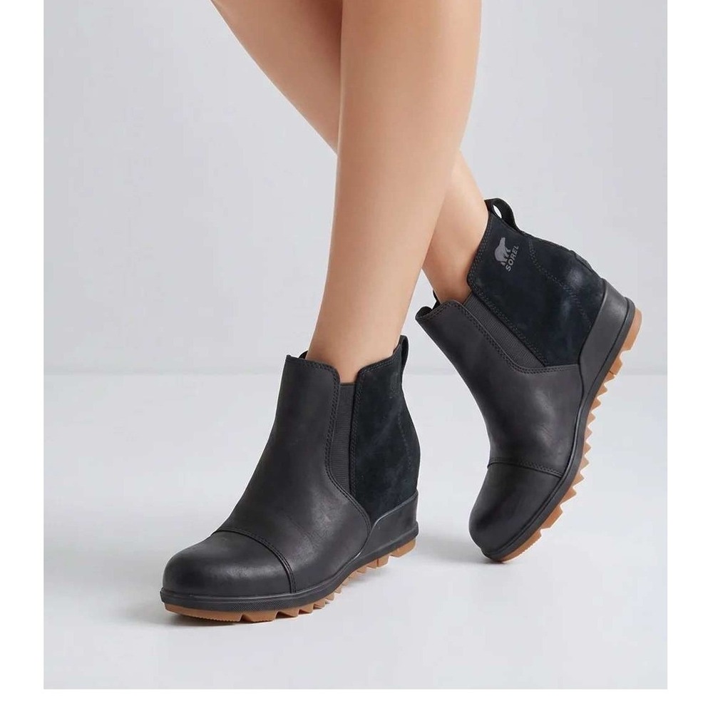 Sorel Evie Lug Sole‎ Pull On Boots in Black Size 8.5